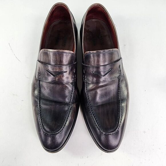 MAGNANNI THE MAINE DRESS LOAFERS US 8.5 M REED BROWN DISTRESSED SLIP-ON SHOES - Picture 4 of 13
